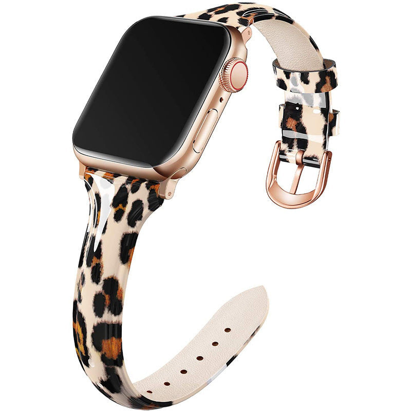 Compatible With , Suitable For Watch 6se Strap Watch Small Waist Glossy Patent Leather Iwatch Leather Strap Switch2Console