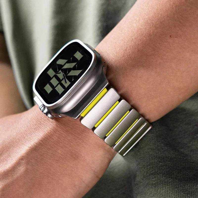 Bracelet de luxe en acier inoxydable pour Apple Watch Ultra 3 2 1 49mm iwatch 11 10 46mm bracelet en métal pour série 9 8 7 6 se 5 4 46mm 45mm FennecProtect