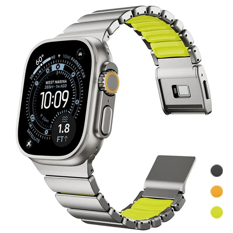 Bracelet de luxe en acier inoxydable pour Apple Watch Ultra 3 2 1 49mm iwatch 11 10 46mm bracelet en métal pour série 9 8 7 6 se 5 4 46mm 45mm FennecProtect