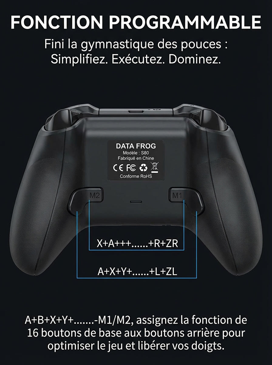 LOT 2 Manettes Switch 2 Pro Sans Fil| Joystick Programmable | Prêt pour la Nintendo Switch 2 SWITCH 2