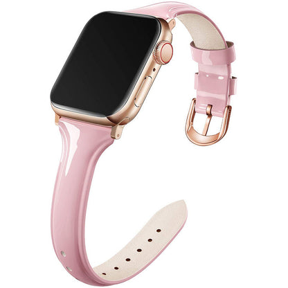 Compatible With , Suitable For  Watch 6se Strap Watch Small Waist Glossy Patent Leather Iwatch Leather Strap Switch2Console