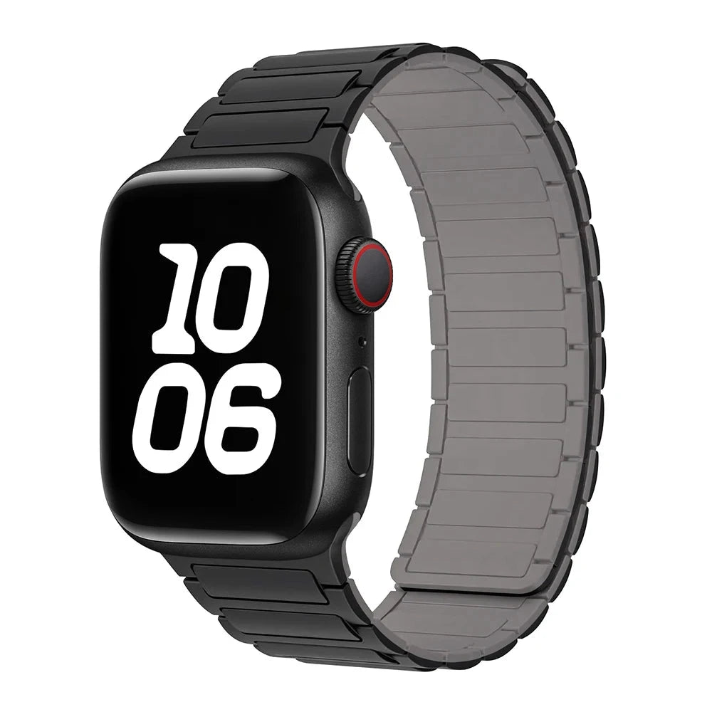 Bracelet à boucle magnétique pour Apple watch 49mm S10 46mm 42mm 40mm 41mm 44mm 45mm bracelet en Silicone pour lWatch série Ultra 2 9 8 7 6 5 43 FennecProtect