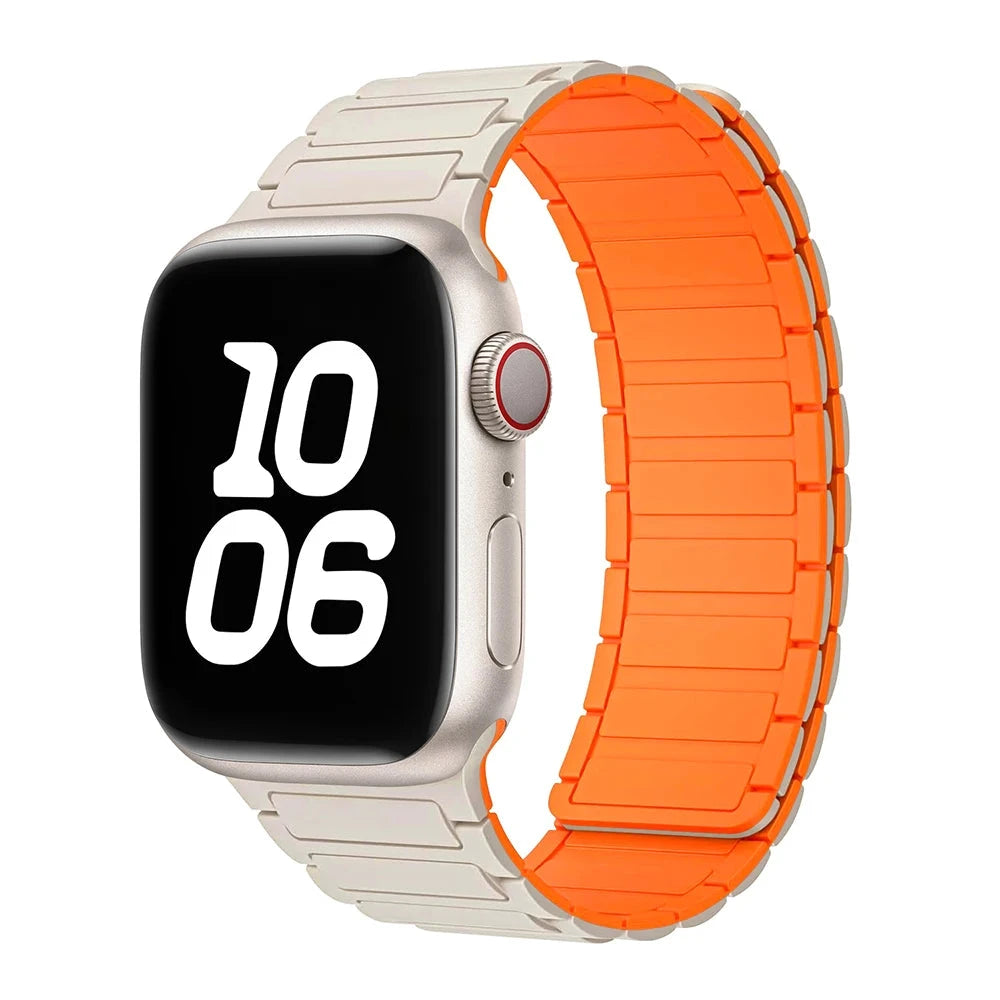 Bracelet à boucle magnétique pour Apple watch 49mm S10 46mm 42mm 40mm 41mm 44mm 45mm bracelet en Silicone pour lWatch série Ultra 2 9 8 7 6 5 43 FennecProtect