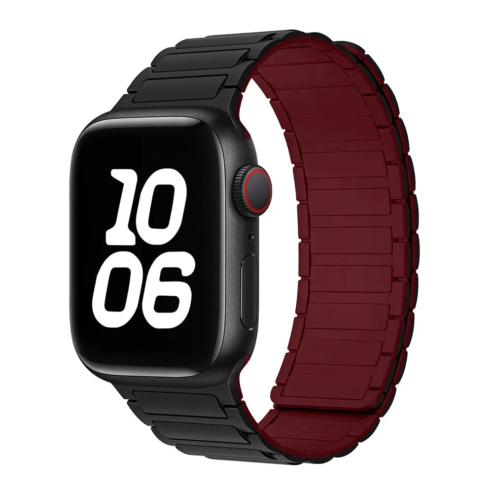 Bracelet à boucle magnétique pour Apple watch 49mm S10 46mm 42mm 40mm 41mm 44mm 45mm bracelet en Silicone pour lWatch série Ultra 2 9 8 7 6 5 43 FennecProtect