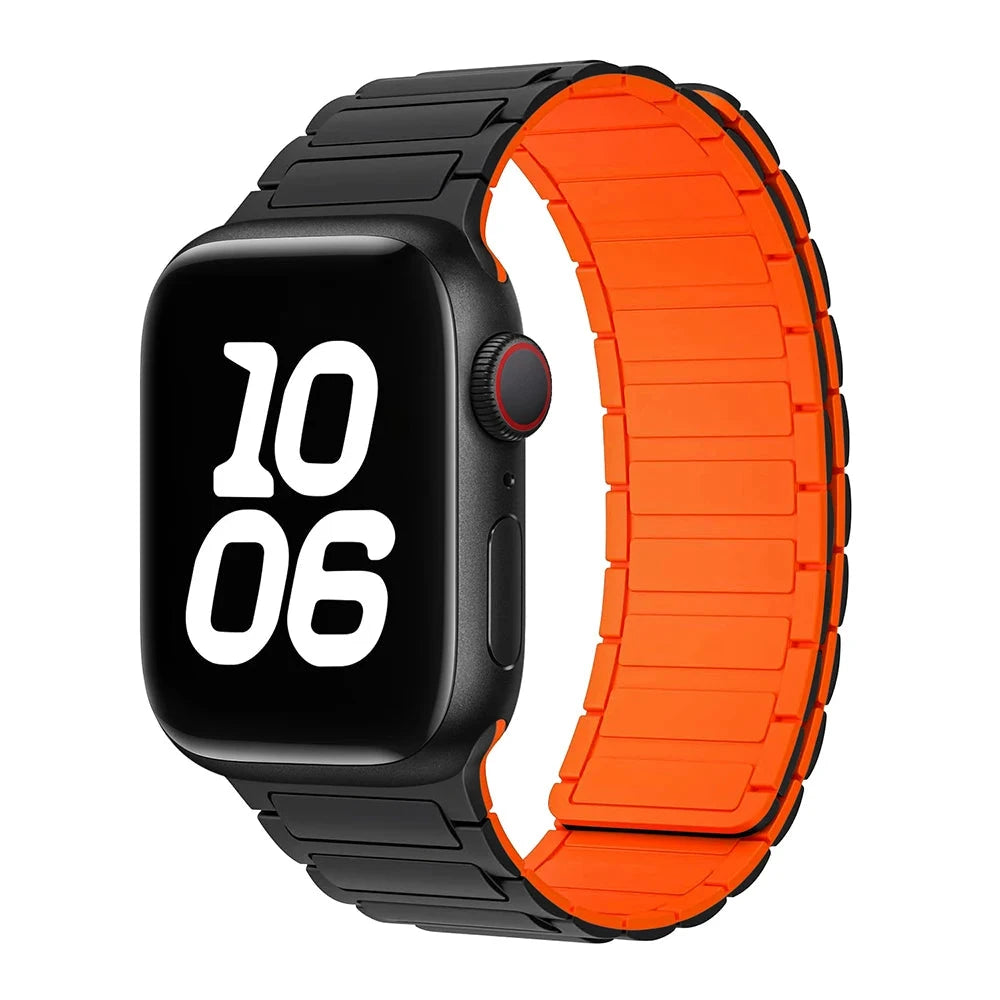 Bracelet à boucle magnétique pour Apple watch 49mm S10 46mm 42mm 40mm 41mm 44mm 45mm bracelet en Silicone pour lWatch série Ultra 2 9 8 7 6 5 43 FennecProtect