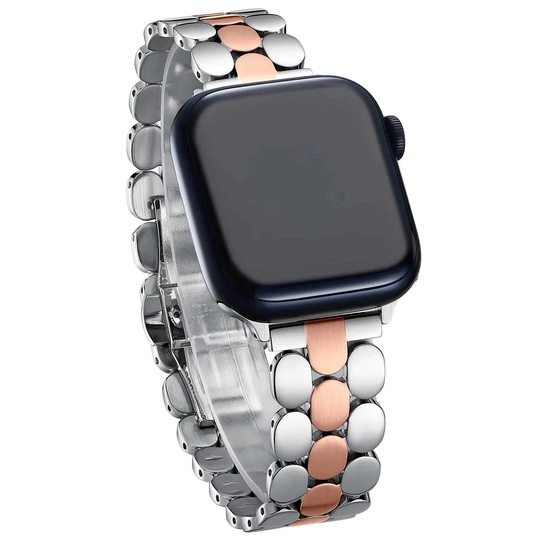 Bracelet en métal à trois perles pour Apple Watch Ultra 49MM, Design pour femmes, en acier inoxydable, pour IWatch 10 9 8 FennecProtect