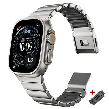 Bracelet de luxe en acier inoxydable pour Apple Watch Ultra 3 2 1 49mm iwatch 11 10 46mm bracelet en métal pour série 9 8 7 6 se 5 4 46mm 45mm FennecProtect