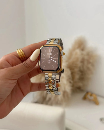 Bracelet en métal à trois perles pour Apple Watch Ultra 49MM, Design pour femmes, en acier inoxydable, pour IWatch 10 9 8 FennecProtect