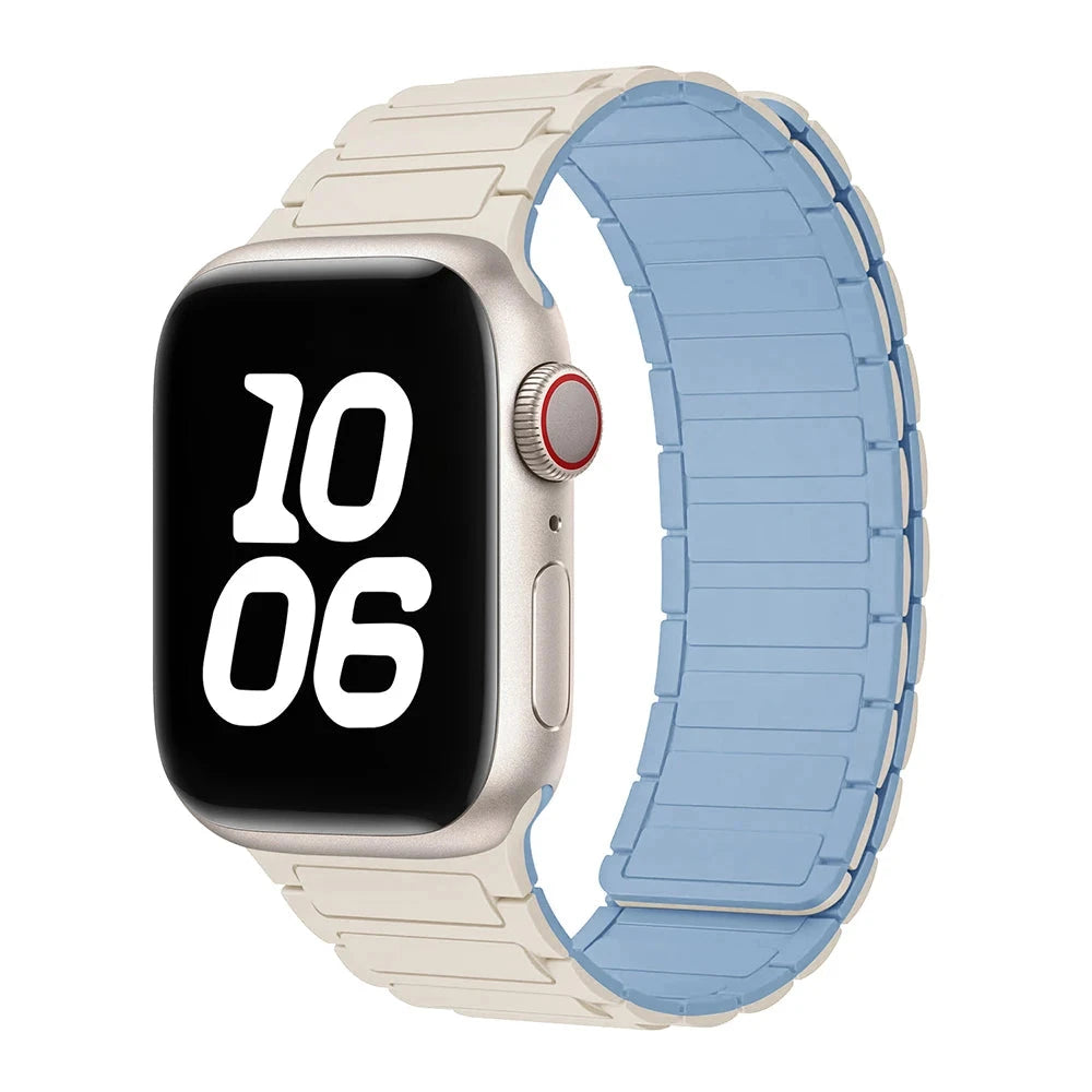 Bracelet à boucle magnétique pour Apple watch 49mm S10 46mm 42mm 40mm 41mm 44mm 45mm bracelet en Silicone pour lWatch série Ultra 2 9 8 7 6 5 43 FennecProtect