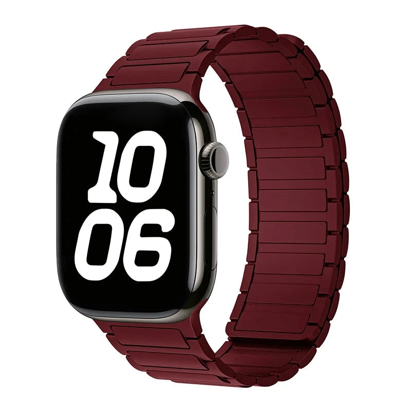 Bracelet à boucle magnétique pour Apple watch 49mm S10 46mm 42mm 40mm 41mm 44mm 45mm bracelet en Silicone pour lWatch série Ultra 2 9 8 7 6 5 43 FennecProtect