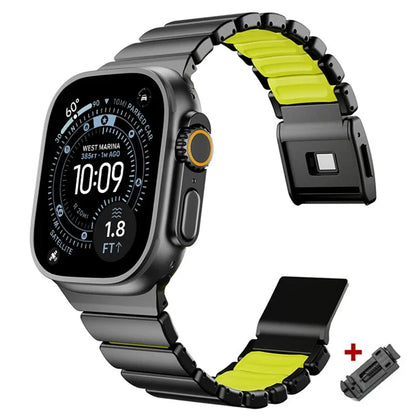 Bracelet de luxe en acier inoxydable pour Apple Watch Ultra 3 2 1 49mm iwatch 11 10 46mm bracelet en métal pour série 9 8 7 6 se 5 4 46mm 45mm FennecProtect