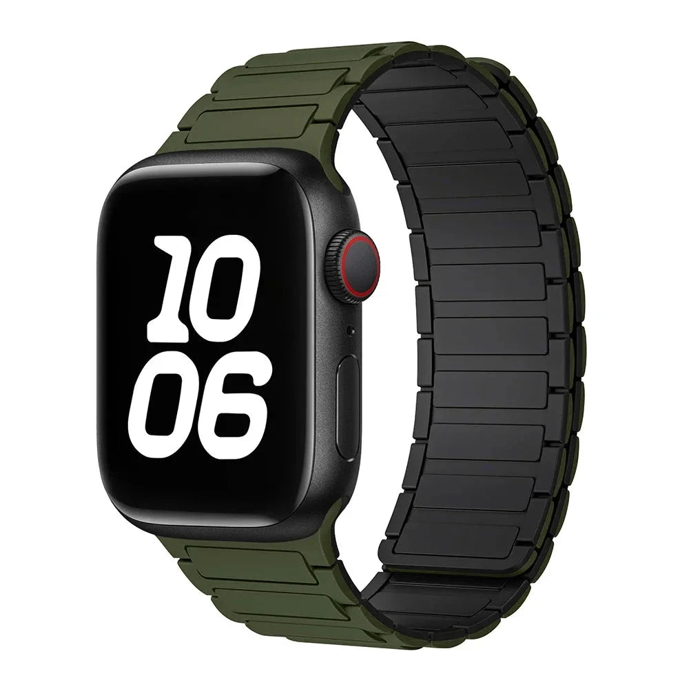 Bracelet à boucle magnétique pour Apple watch 49mm S10 46mm 42mm 40mm 41mm 44mm 45mm bracelet en Silicone pour lWatch série Ultra 2 9 8 7 6 5 43 FennecProtect