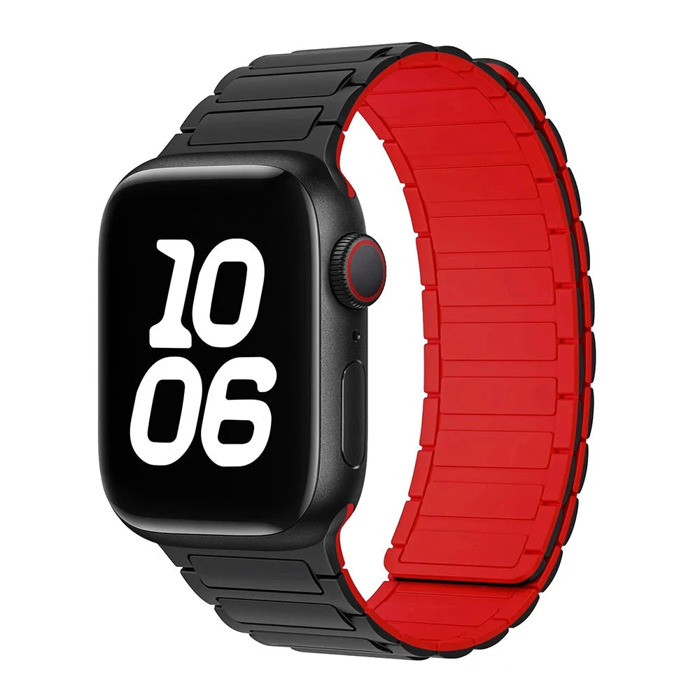 Bracelet à boucle magnétique pour Apple watch 49mm S10 46mm 42mm 40mm 41mm 44mm 45mm bracelet en Silicone pour lWatch série Ultra 2 9 8 7 6 5 43 FennecProtect