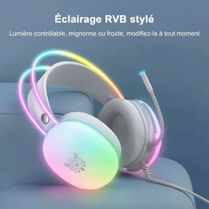 Casque Gaming Switch 2 Filaire Fennec Mirage RGB – Micro Anti-Bruit FennecProtect